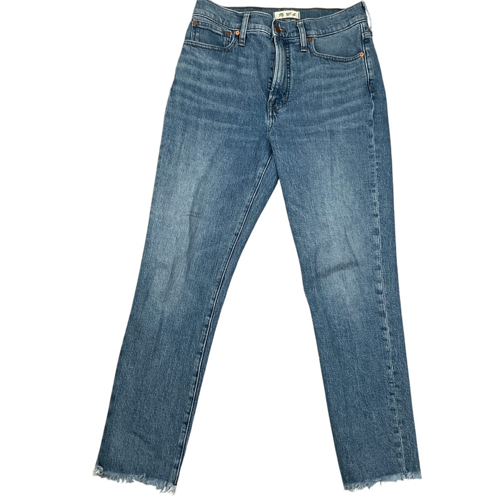 Madewell Perfect Vintage Jean Women 28 30W 28LBlue Fray Hem Light Wash Denim